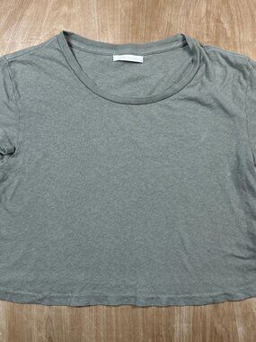 John Elliott Women’s Green Short Sleeve Crop Top Size Medium